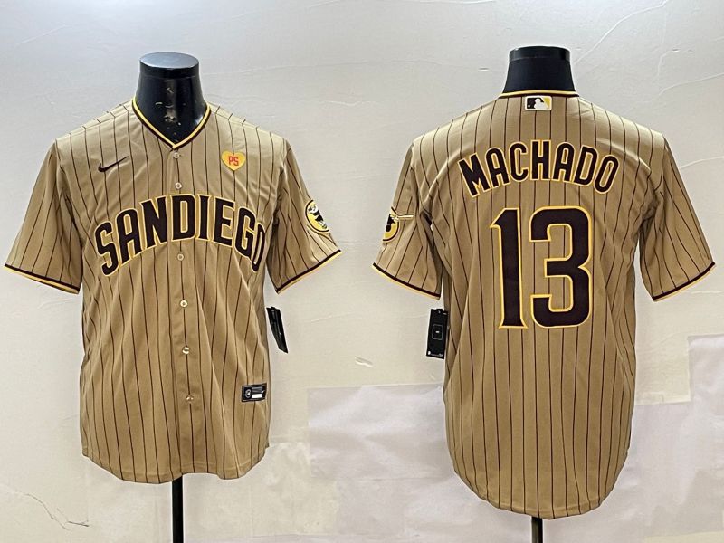 Men San Diego Padres 13 Machado Brown Stripe Game 2025 Nike MLB Jersey style 5